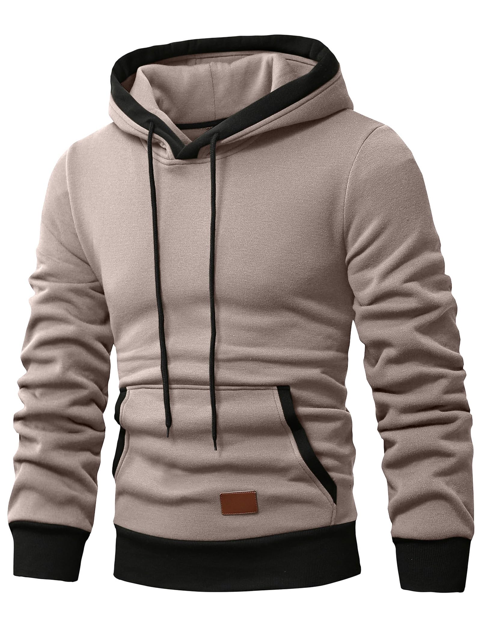 JMIERR Herren Hoodie Herrenpullover mit Kapuze Casual Langarm Kapuzenpullover Kordelzug Kapuzenjacke Hoodies Sweatshirt mit Tasche Hellgrau S