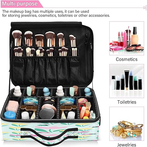 Miniatura 5 de Flower Fashion Green travel cosmetic bags for women travel beauty bag makeup bag zipper portable travel makeup cosmetiqueras para maquillaje men