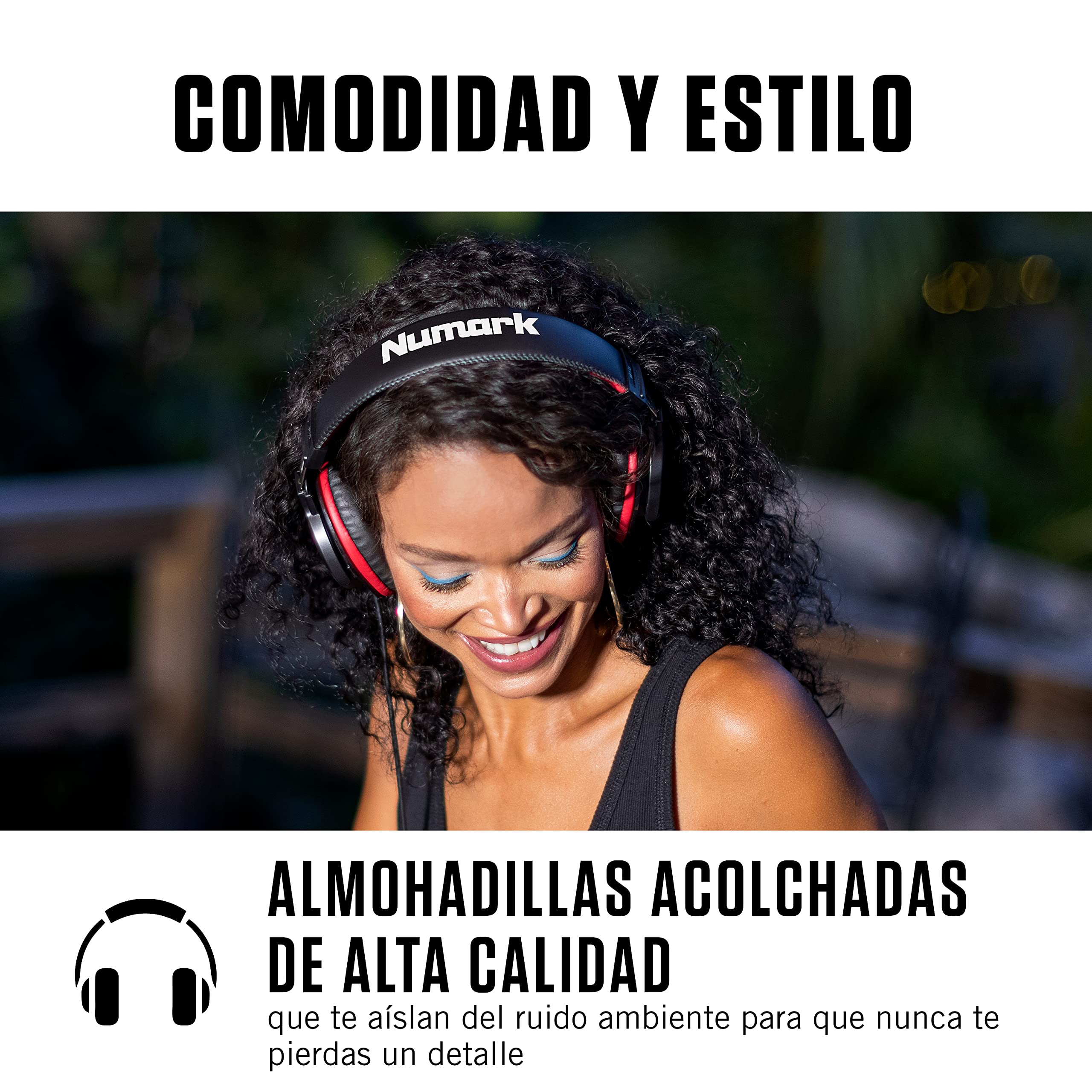 Numark NS4FX - Controladora DJ de 4 canales, jog wheels táctiles con pantallas, pads y efectos & HF175 - Auriculares de DJ de diseño cerrado, transductores de 40mm