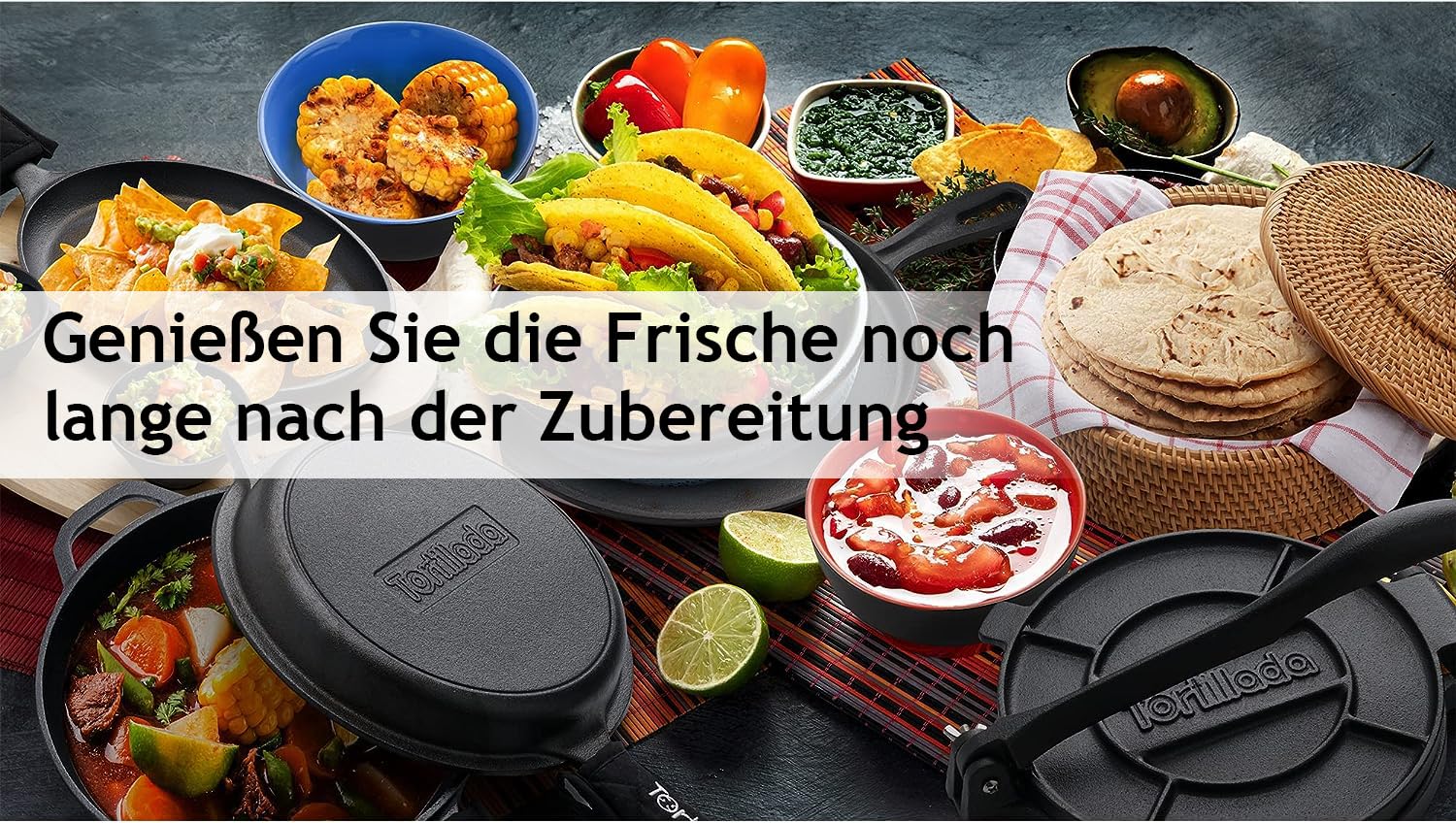 Tortillada - Tortilla Wärmer 26 cm aus Rattan – Handgemachter Brotkorb für Tortillas, Wraps und Fladenbrot – Wärmekorb inkl. Baumwolltuch für Küche & Haushalt, hält Speisen warm