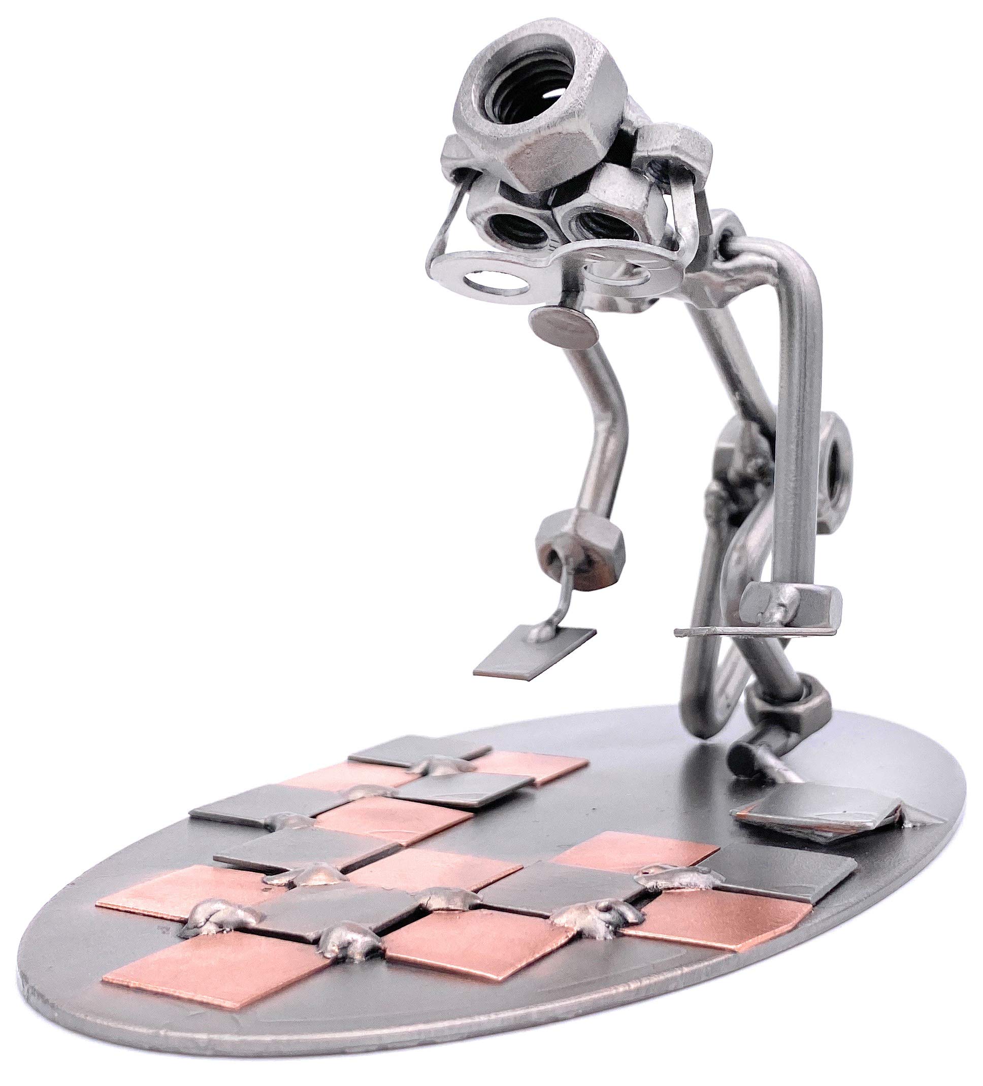 STEEMO Schraubenmännchen Fliesenleger Handwerker Geschenk Metall-Deko 18x10x11cm