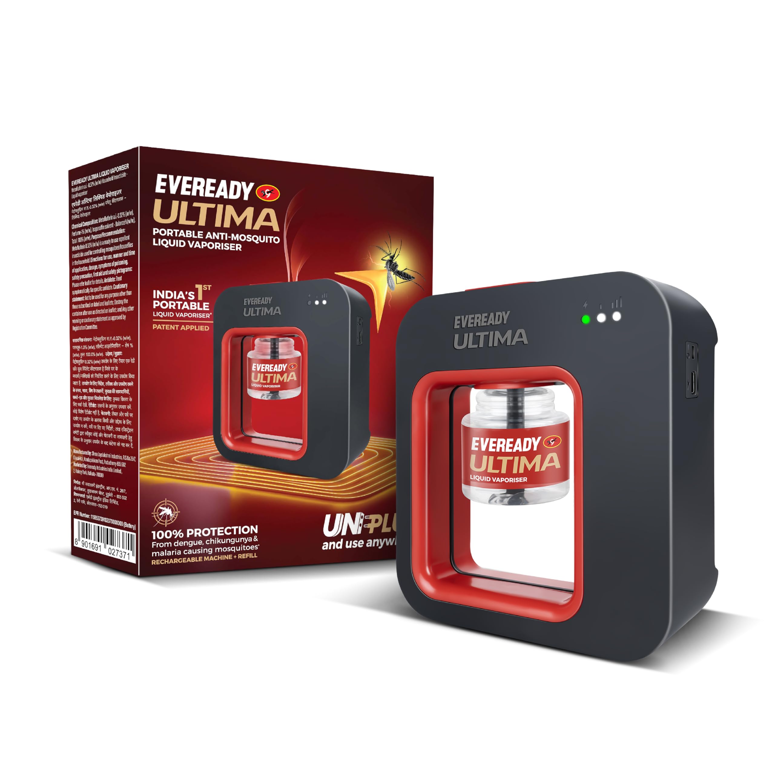 eveready ultima liquid vaporiser portable machine + refill combi pack
