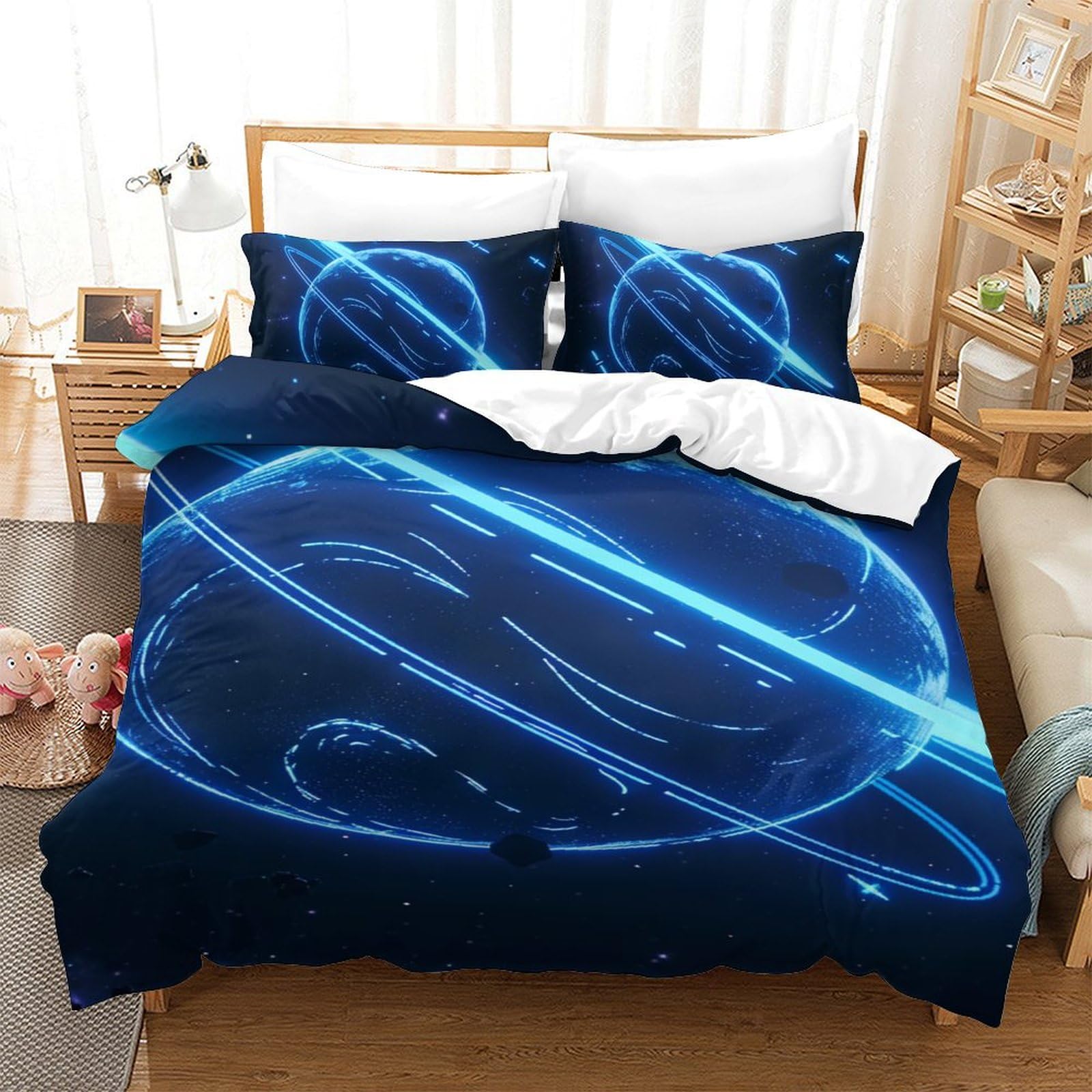 Parure planète bleue anti-plis et facile à laver 140x200