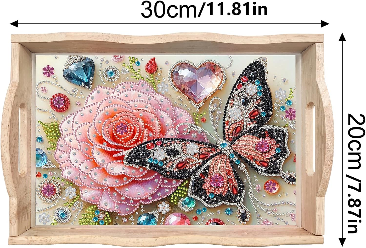 5D Diamond Art Painting Wooden Tray with Lids and Handles, Creative Diamond Art Serving Trays, Diamond Art Kits for Adults, Diamond Art Painting Trays for Bar, Breakfast-27