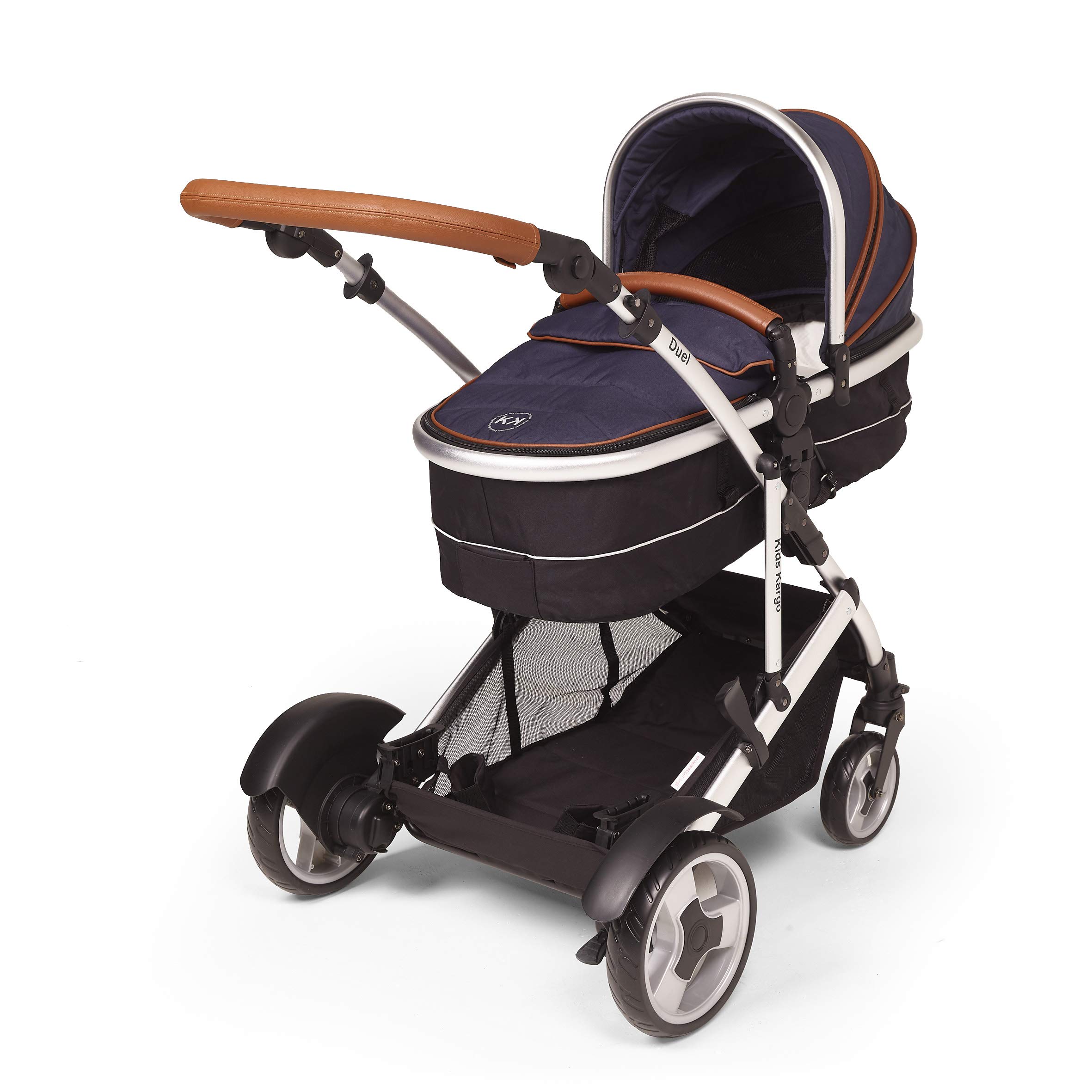 Duel DS Junior, Single Travel System, with Convertable carrycot. (Navy tan)