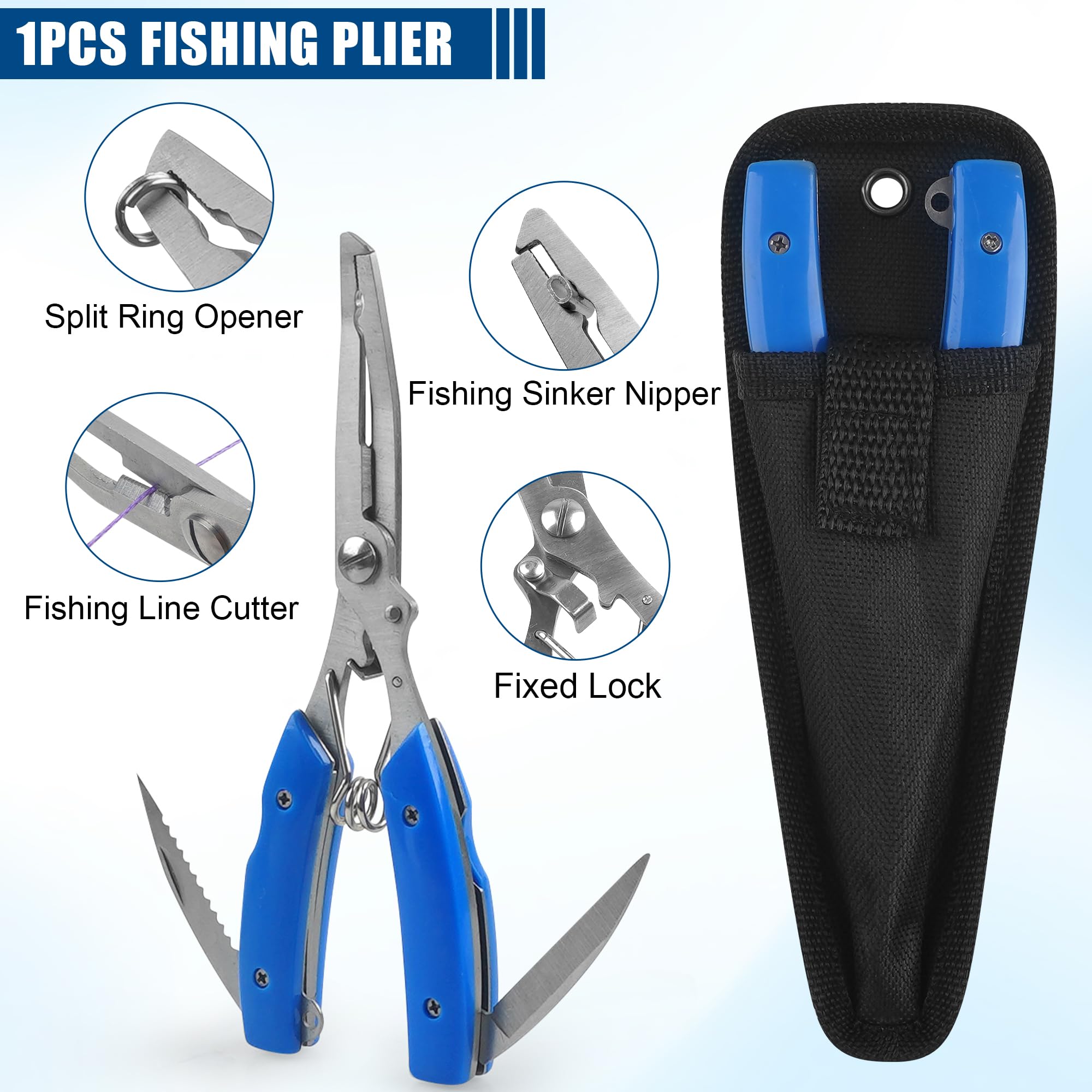 Kit de fabrication de leurres de pêche non peints - Leurres vierges - Avec hameçons triples - Anneaux fendus - Autocollants pour faire vos propres leurres de pêche