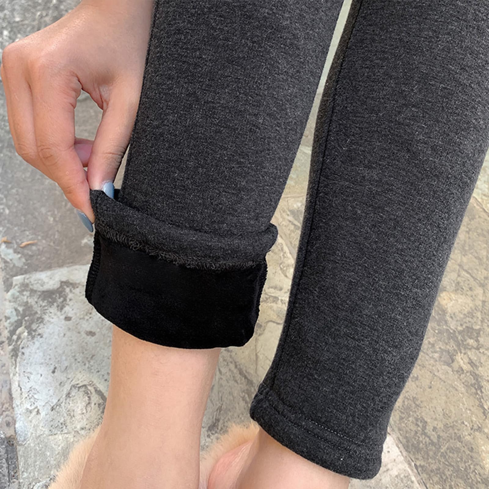 Donne 6 Zone Riscaldate Pantaloni Pile Foderato Riscaldamento Leggings Pantaloni Caldi Ultra-Soft Long Johns, Senza Batteria