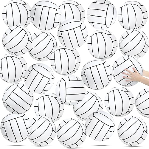 Wettarn Pelota inflable de voleibol de playa de 12 pulgadas, regalos de fiesta de voleibol blanco, pelota de voleibol para fiesta, voleibol, playa,