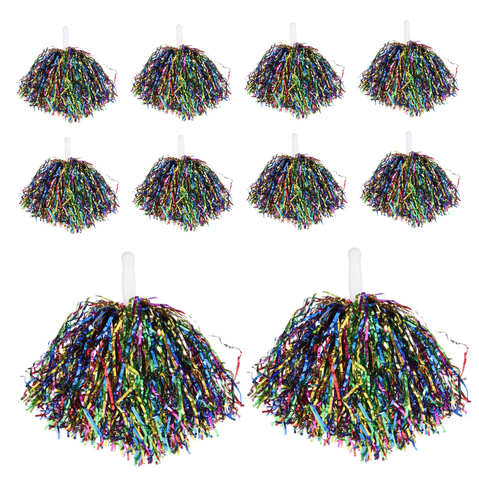 OSOLADY 10Pcs Cheerleading Pompoms Handheld Props for Sports Events Dance Performances and Celebrations Durable Reusable Eye Catching Spirit Accessories