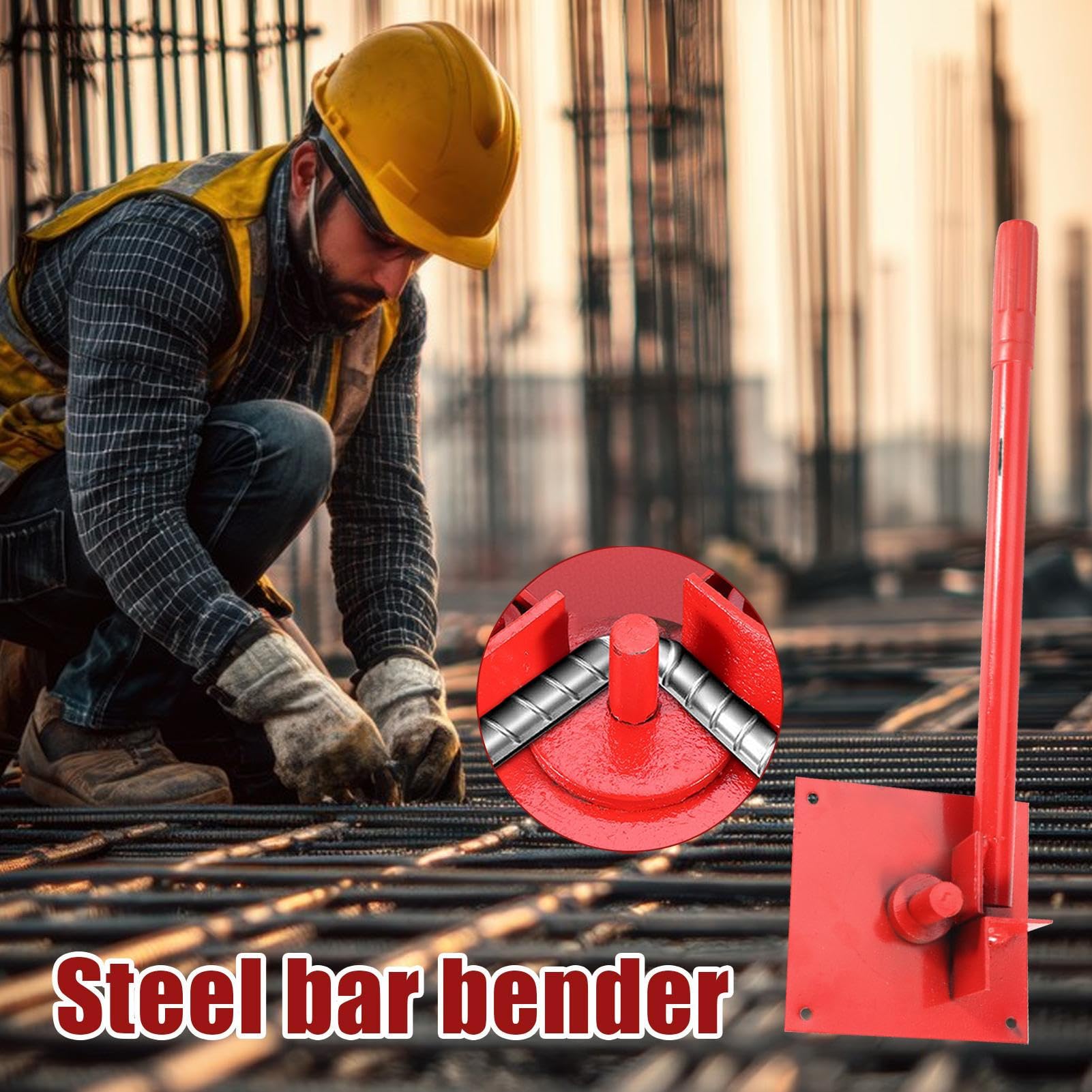 Piegatore Di Tondini,Utensile Manuale Per Piegatura | Curvabarre E Filo Metallico Con In Acciaio - Per Recinzioni In Ferro Lavori In Metallo Carpenteria E Ponteggi
