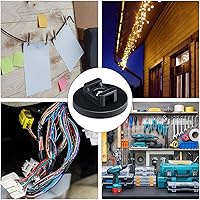 Vista 6 de Yookeer Base de montaje con cremallera magnética, clips de cable magnéticos negros, soporte de alambre multiusos, base de gestión de bridas