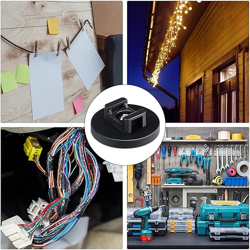 Miniatura 6 de Yookeer Base de montaje con cremallera magnética, clips de cable magnéticos negros, soporte de alambre multiusos, base de gestión de bridas de