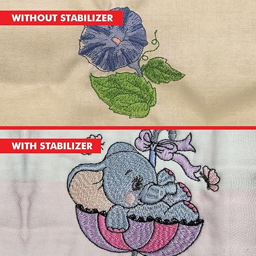 Miniatura 7 de Superpunch Cutaway - Estabilizador de 3.0 onzas, corte grueso superestable negro para bordado, 7.5 x 8 pulgadas, 500 hojas precortadas superestables