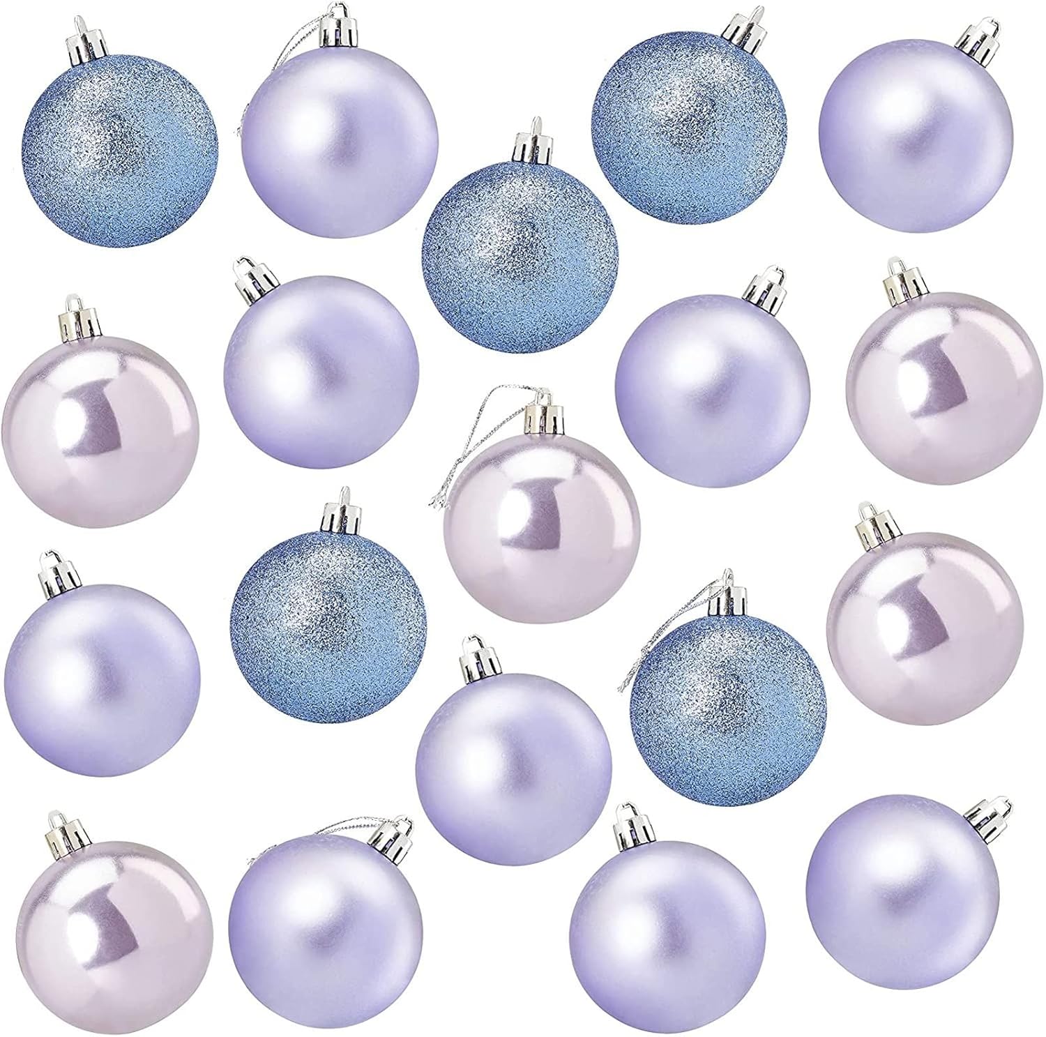 Light Purple Christmas Ornament Balls, Shiny, Matte, and