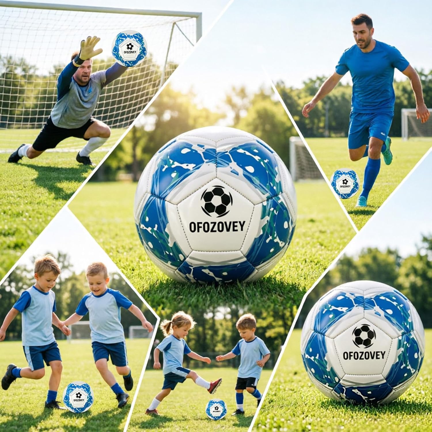 3-Pack Soccer Ball Size 5, Official Match Soccer Balls, with 3 Bags, 1 Pump and 2 Needles. Size 5 Soccer Ball for Indoor and Outdoor Training and competitions for Children and Teenagers