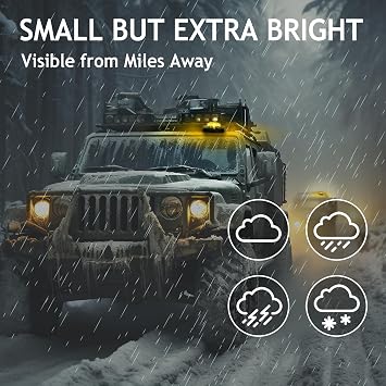 GT-Lite 2 Pack LED Emergency Beacon Yellow Shell,Red Light,Roadside Flare