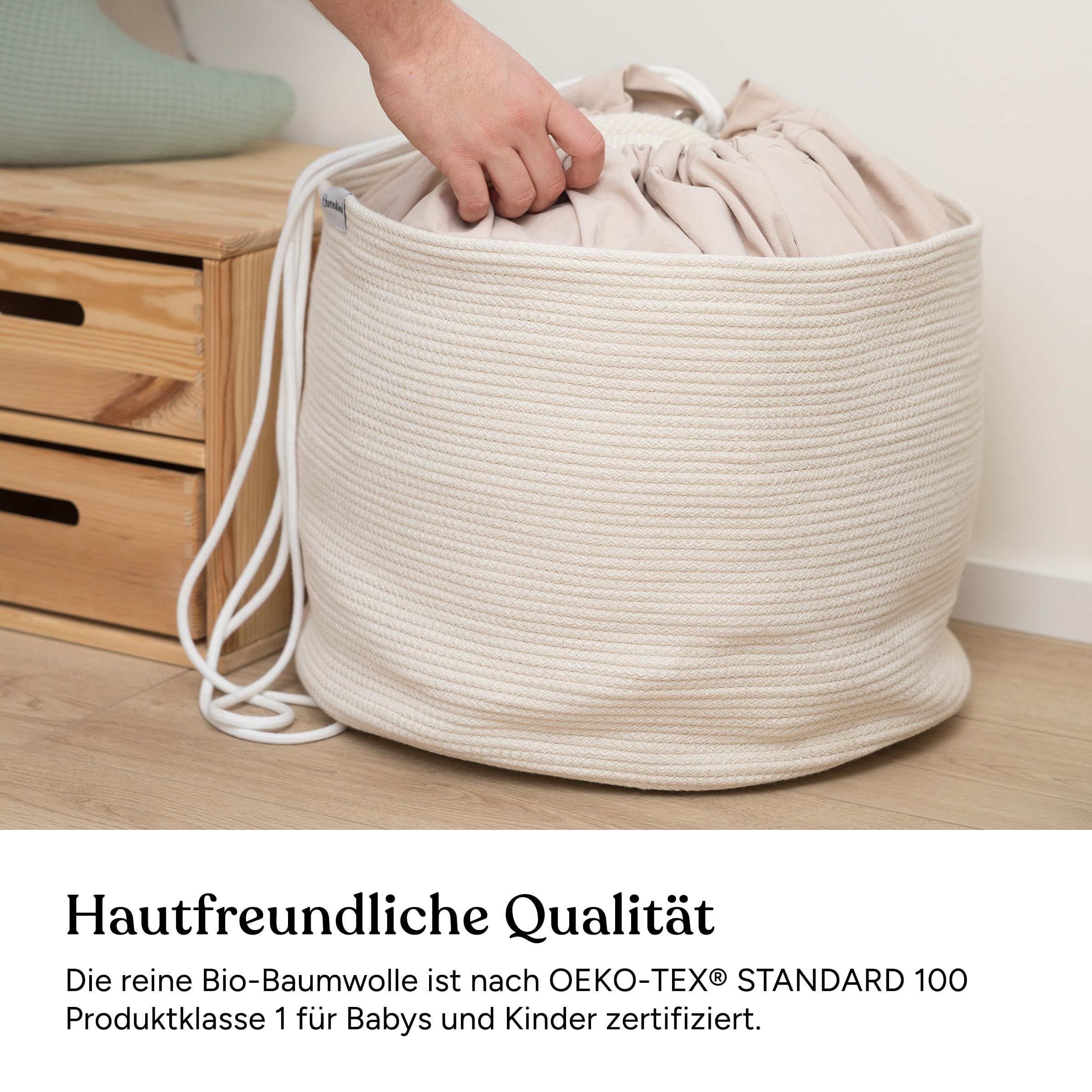 Ehrenkind® Spielzeugsack 2in1,Unterlage & Aufbewahrung, Ø 150 cm, Beige