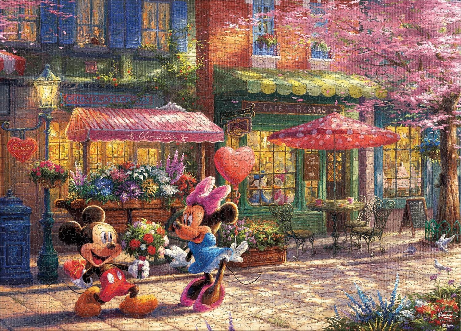 Ceaco - Thomas Kinkade - Disney - Mickey & Minnie Sweetheart Café - Puzzle mit 1000 Teilen