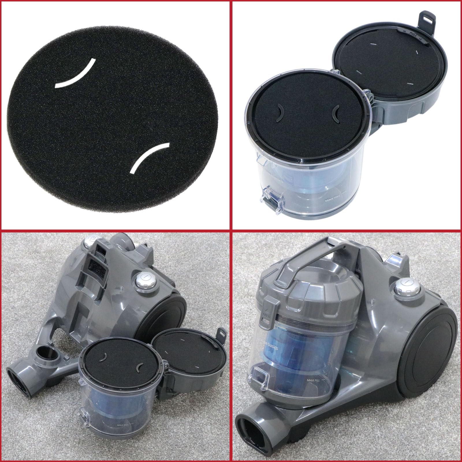 Kit Filtre HEPA Pour Aspirateur Sans Sac - Compatible Avec B07C3NFCYC, 3 Pièces (filtre Poussière, Mousse, Sortie)