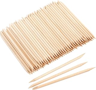 EWVVSS 600 Pack 4.5" Double-Sided Wooden Orange Sticks - Cuticle Pushers, Nail Cleaners & Eyebrow Waxing Tools for Manicure Pedicure