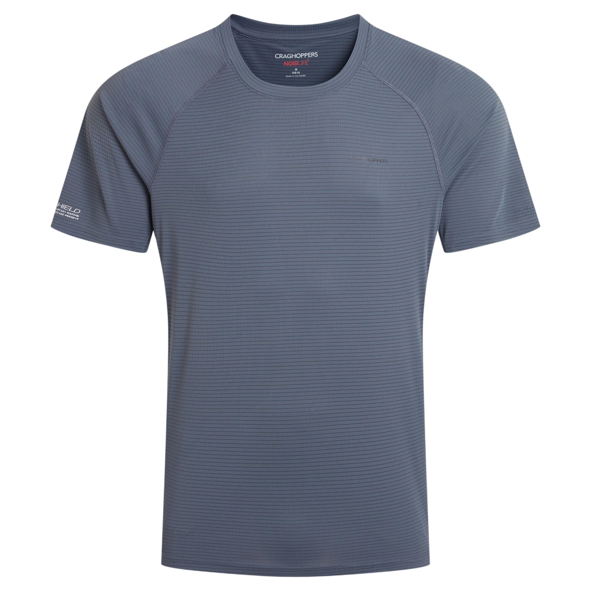 Craghoppers Men's Dark Pewter Nosilife Solar Shield+ Short-Sleeved T-Shirt in Size M, Sports Direct