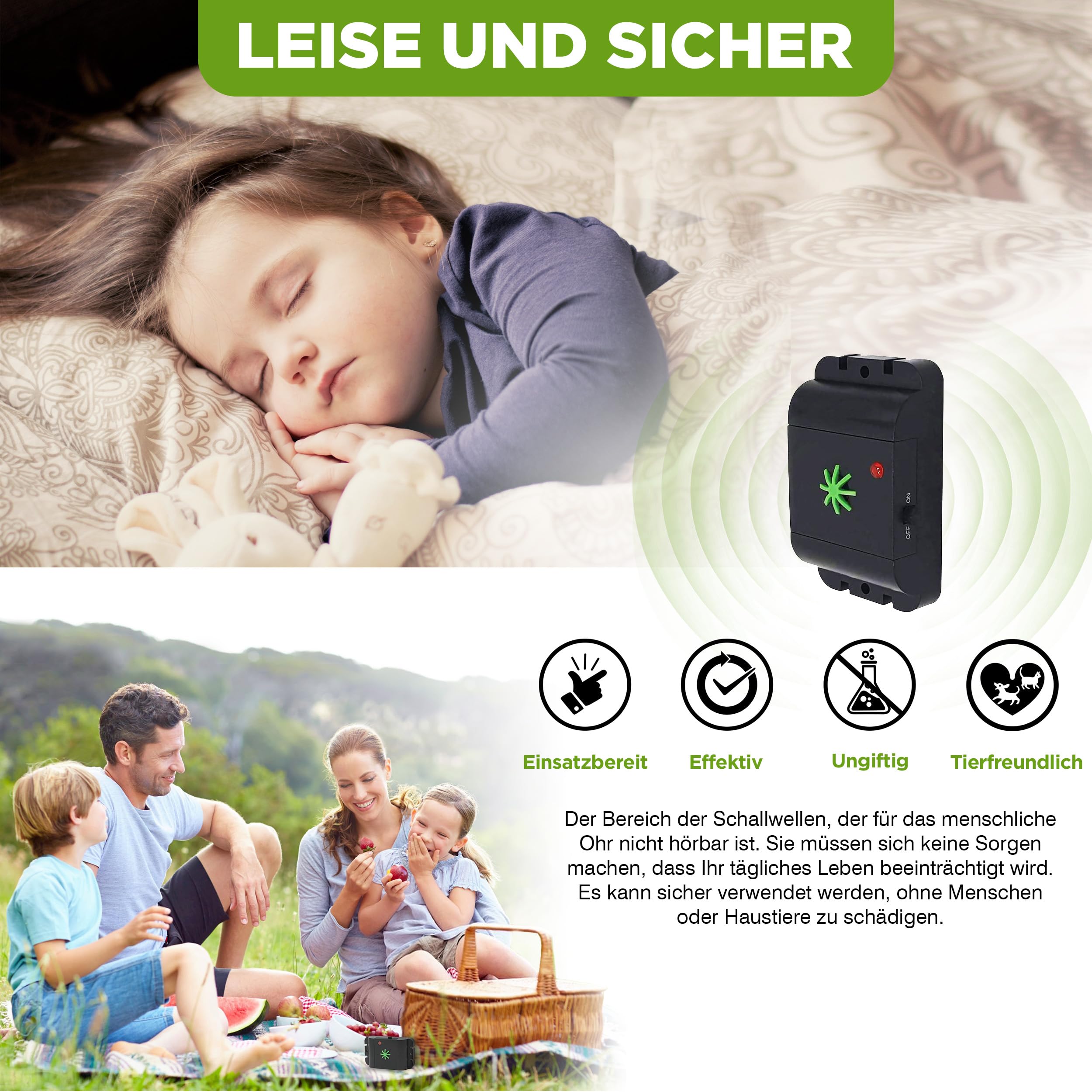ISOTRONIC Ultraschall Tierabwehr zum Katzen & Hunde vertreiben – Katzenschreck für Scheune, Garten, Auto & Garage – batteriebetriebener Hundeschreck mit 40m² Wirkungsbereich (2 Stück)