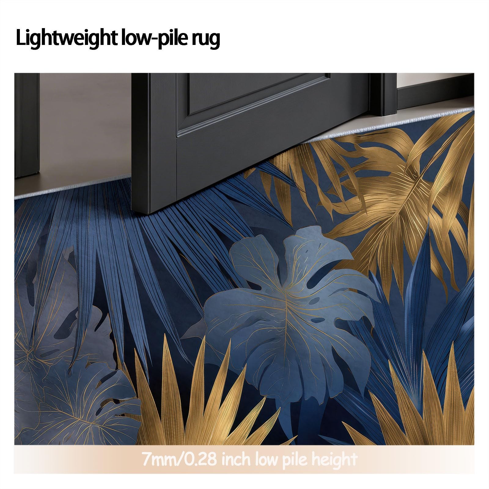 Générique Tappeto rotondo 160 cm, foglie di palma tropicali moderne, antiscivolo, tappeto per soggiorno, rotondo, lavabile in lavatrice, floreale astratto morbido, per camera da letto genitoriale