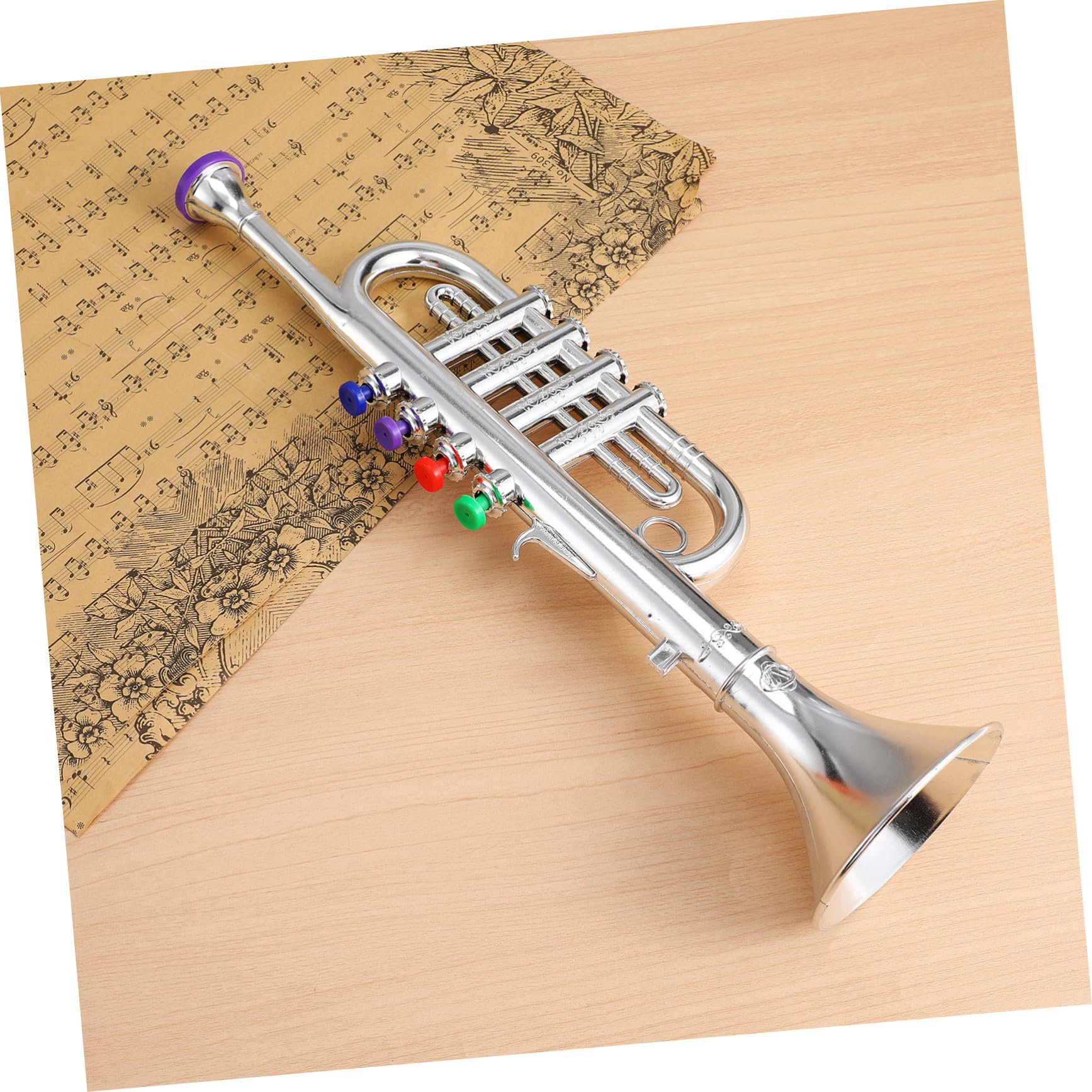 Tromba Cb998 Giocattolo Argento in Plastica per Bambini | Versione Base, Confezione Colorata, Strumento Simulato Educativo per Gioco e Feste