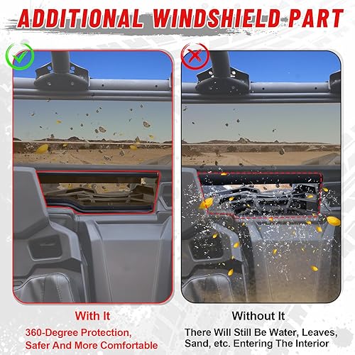 Miniatura 2 de StarknightMT Parabrisas trasero X3, parabrisas de ventana trasera X3 compatible con Can Am Maverick X3 y X3 Max 2017-2024 (excepto para modelos XMR)