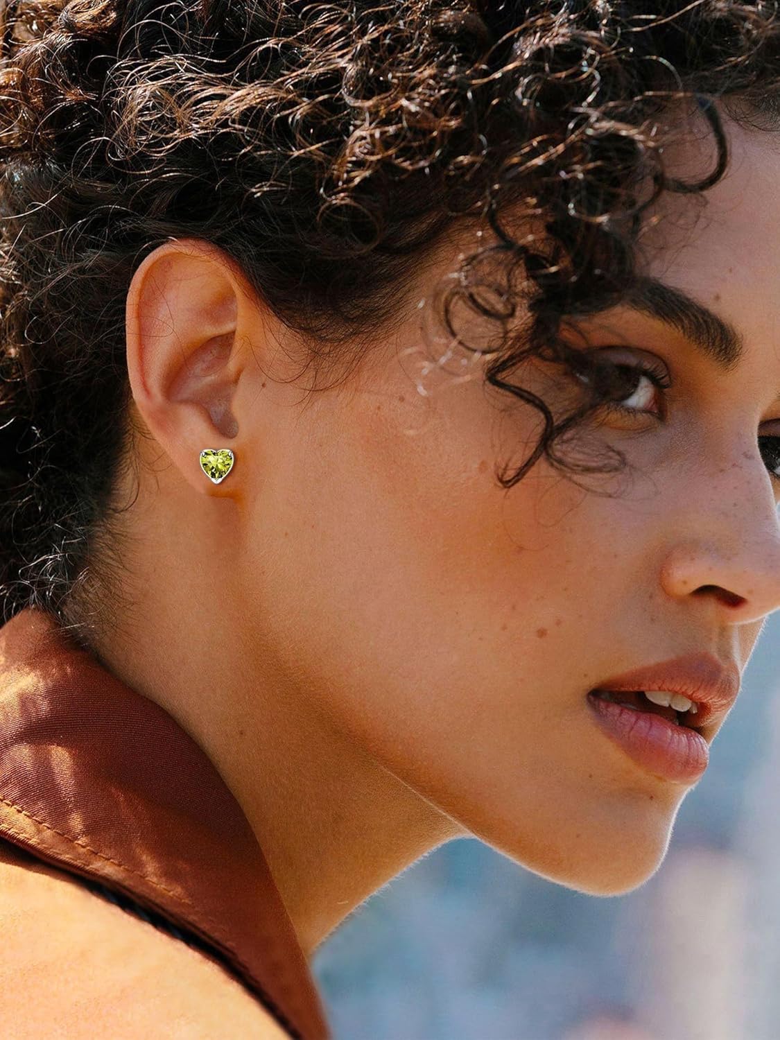 ChicSilver 925 Sterling Silver Birthstone Earrings for Women, 8MM/2 Carat Heart, Round & Princess Cut CZ Stud Earrings, Hypoallergenic Jewelry, Ideal Birthday or Christmas Gifts - Image 2