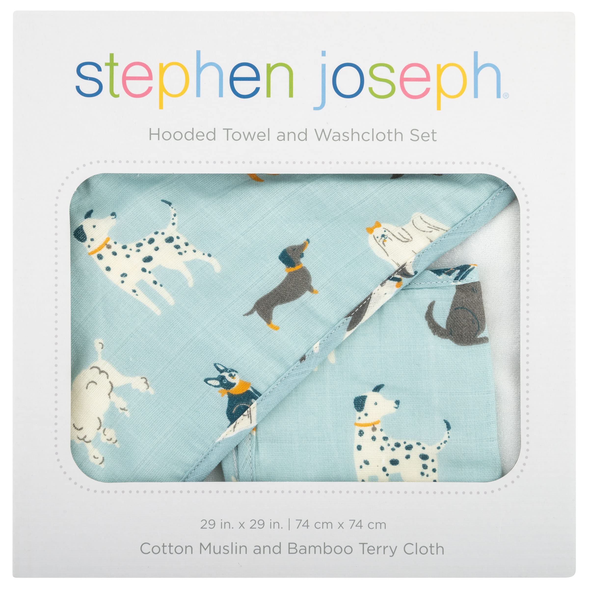Stephen Joseph Toalla con capucha de muselina para bebé con paño, perro