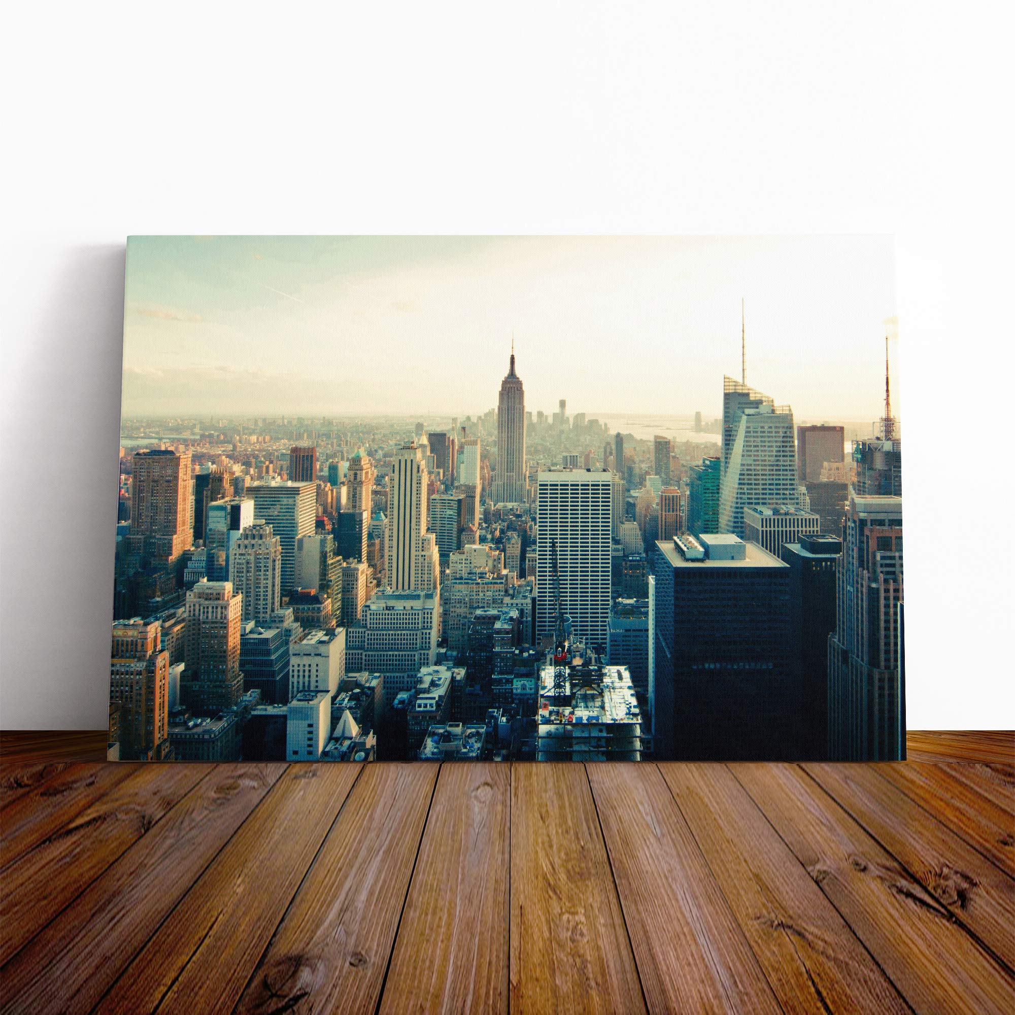 New York City Skyline (3) Canvas Print | Gallery Wrapped 30mm Frame Wall Art | 30x20 inches | Ready to Hang | Modern Cityscape Picture | Living Room Bedroom Lounge Office