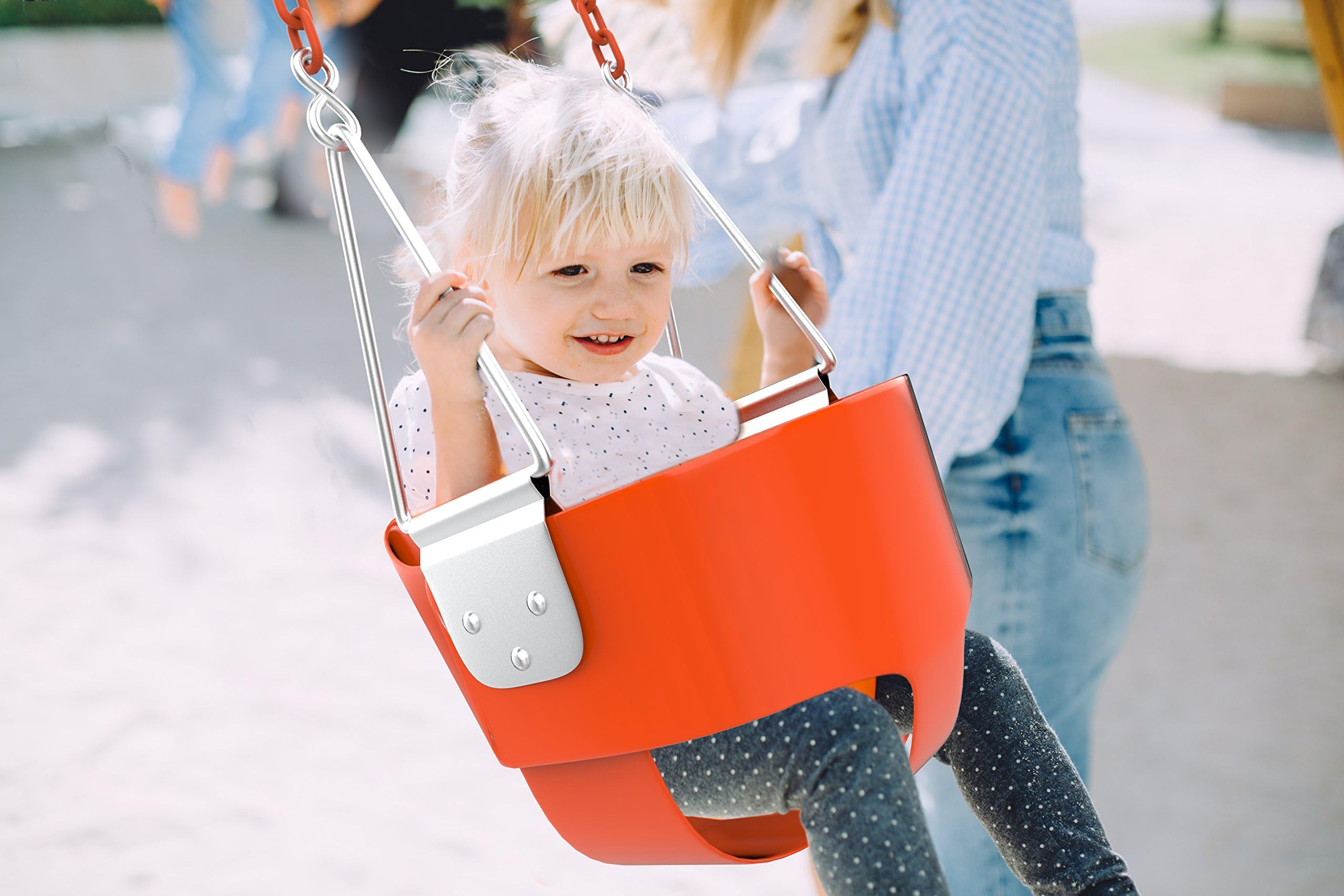 Toddler Swing Seat Bucket - Kids Tree Swing Set Accessories for Backyard- Outdoor Baby Infant Swing Chair - Heavy Duty Chain