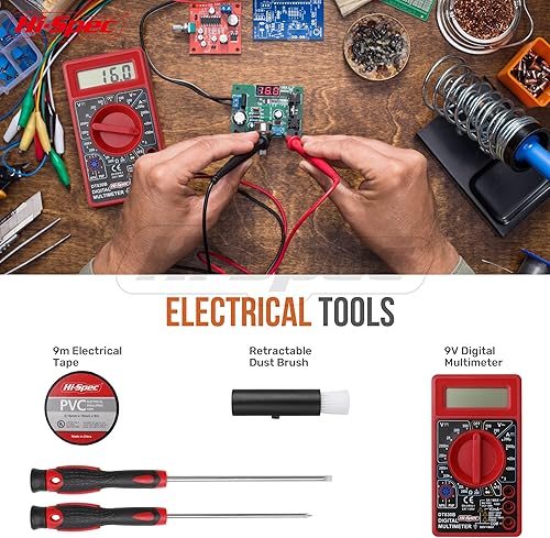 Miniatura 5 de Hi-Spec 84pc Electrónica y Kit de Hierro de Soldadura. Multímetro y Herramientas para Reparaciones Eléctricas, PCB y Computadoras