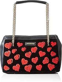Borsa Velvet+PU Nero, Donna