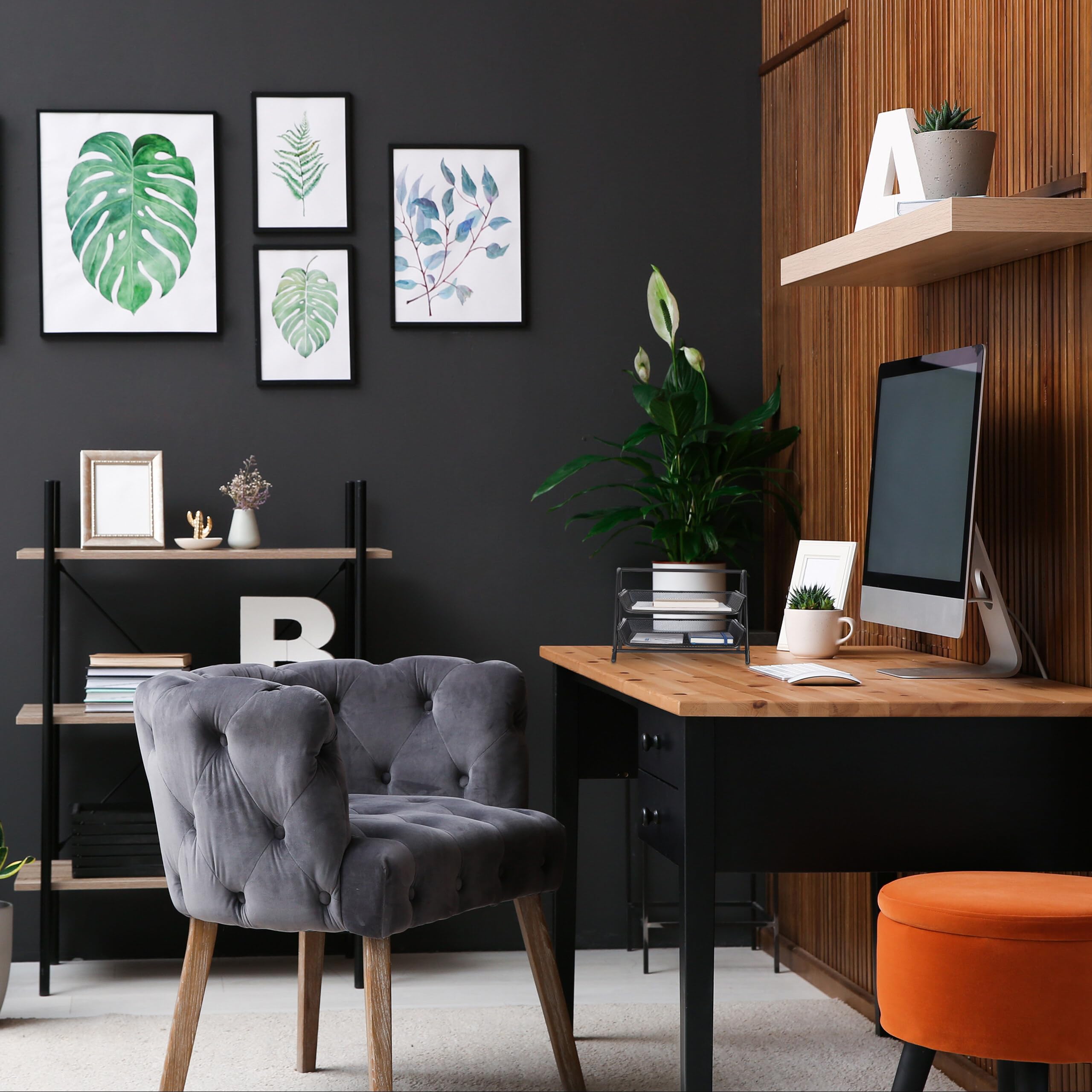 Relaxdays Organizer Portadocumenti con 2 Vaschette, Portalettere A4, HLP: 20,5x30x35,5 cm, Rete in Acciaio, Nero