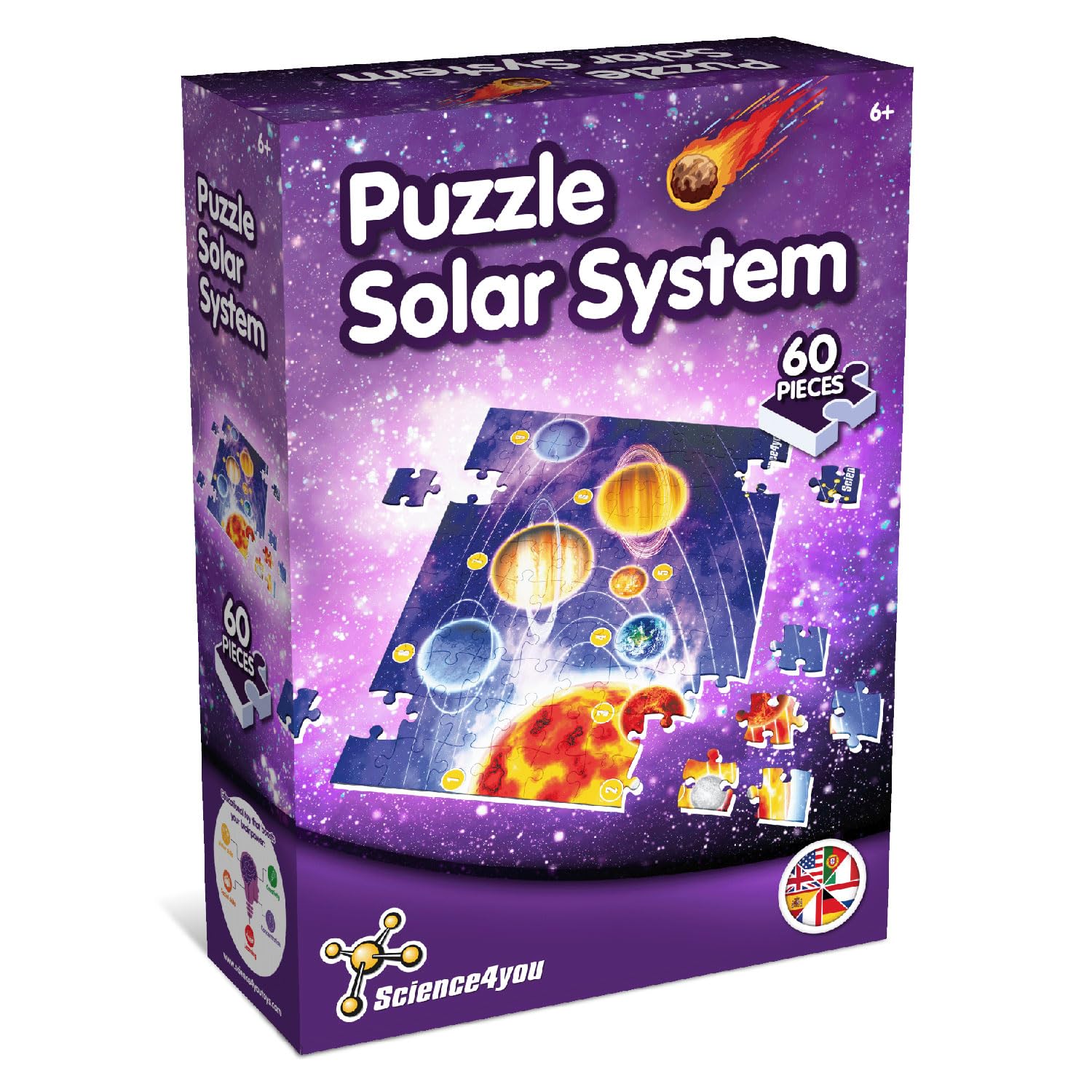 Science4you Solar System Puzzle for Kids - Game with 60 Piece Solar System Planets, Puzzle Toy & Gift for Boys and Girls 6+ years old
