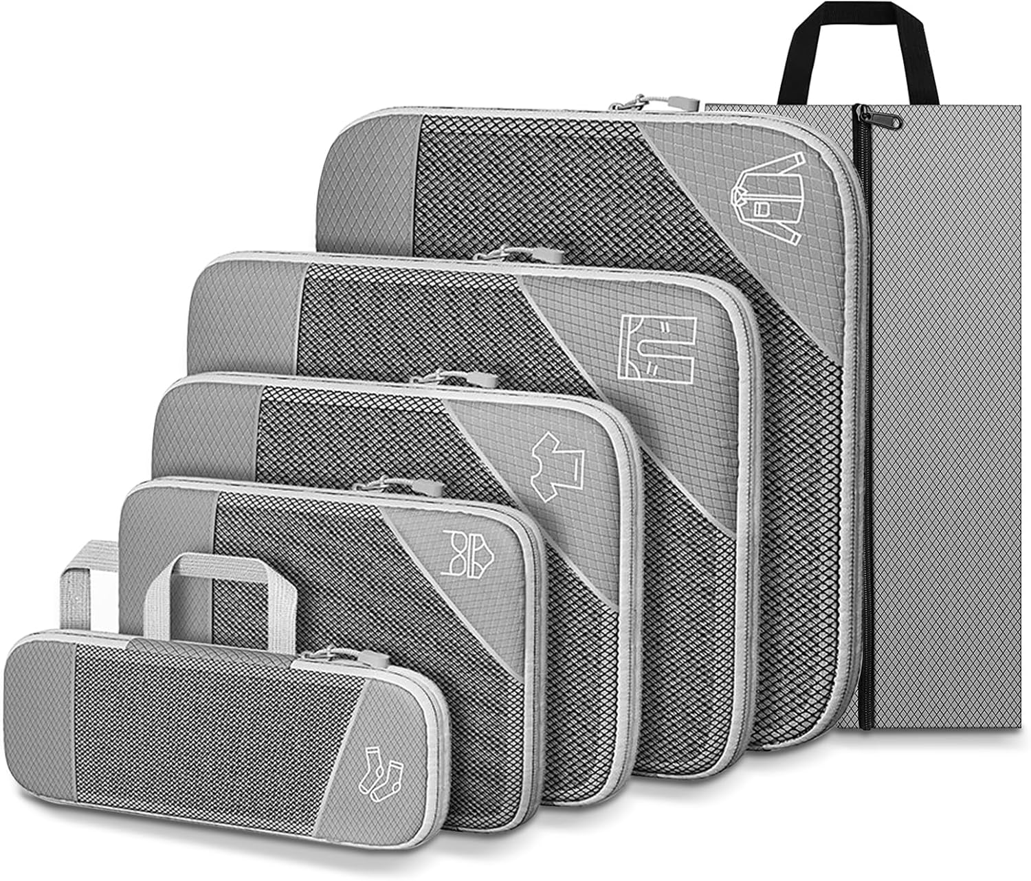 Teenza Compression Packing Cubes – 6 PCS Travel & Home Storage Organiser Bags Set, Packing Cubes for Suitcases, Backpacks & Carry On Luggage