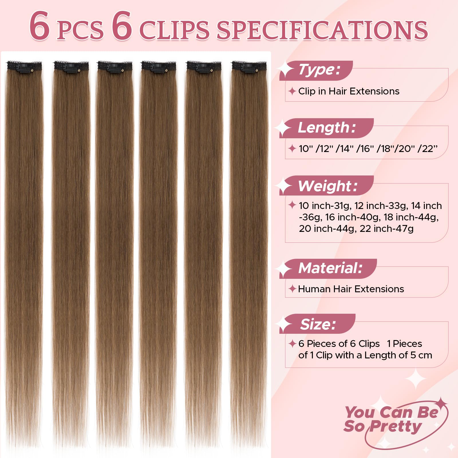 SEGOHAIR Clip in Hair Extensions Real Human Hair, Medium Brown Double Weft Virgin Remy Lace Weft Hair Extensions Clip in - Image 2