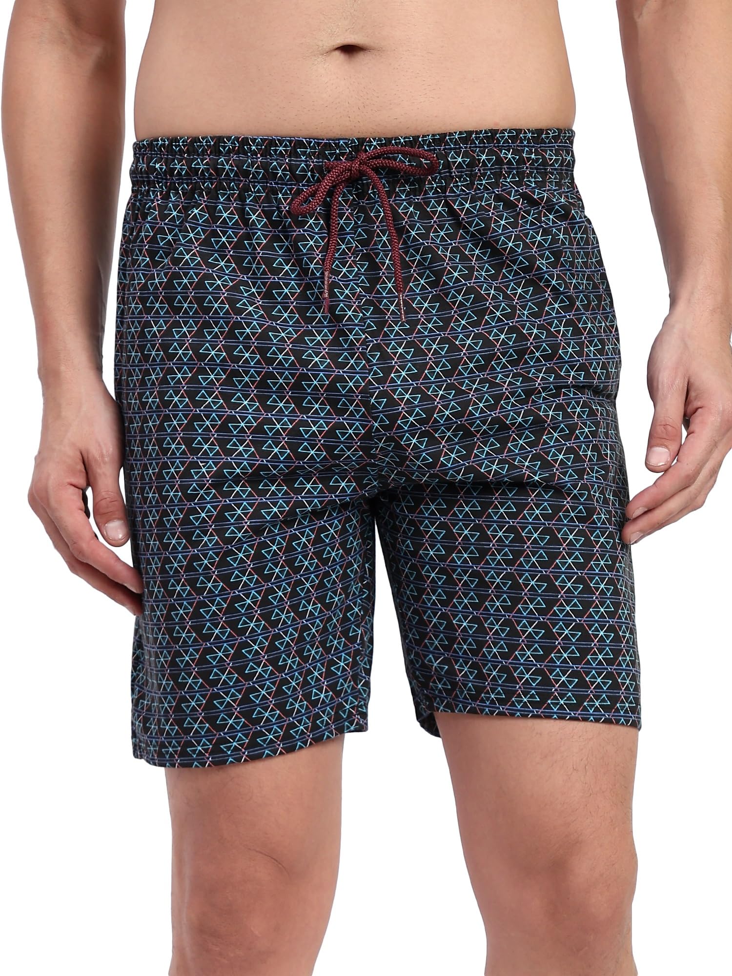 t t T.T. Cotton Blend Shorts for Men | Regular Fit | Elasticated | 2 Sided Pockets & Zipper | Printed | Above Knee Length Bermuda Short | Ideal for Casual Outings-picture-49