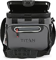 Titan by Arctic Zone 16-Can Zipperless Deep Freeze Cooler - Ice Lasts 3 Days, SmartShelf, Leakproof HardBody Liner