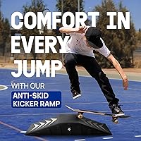 Vista 5 de Yes4All Single-Piece Skateboard Ramp, Bike Ramp, Skate Ramp - Design for Beginners, More Durable, Safe, Capacity 220Lbs