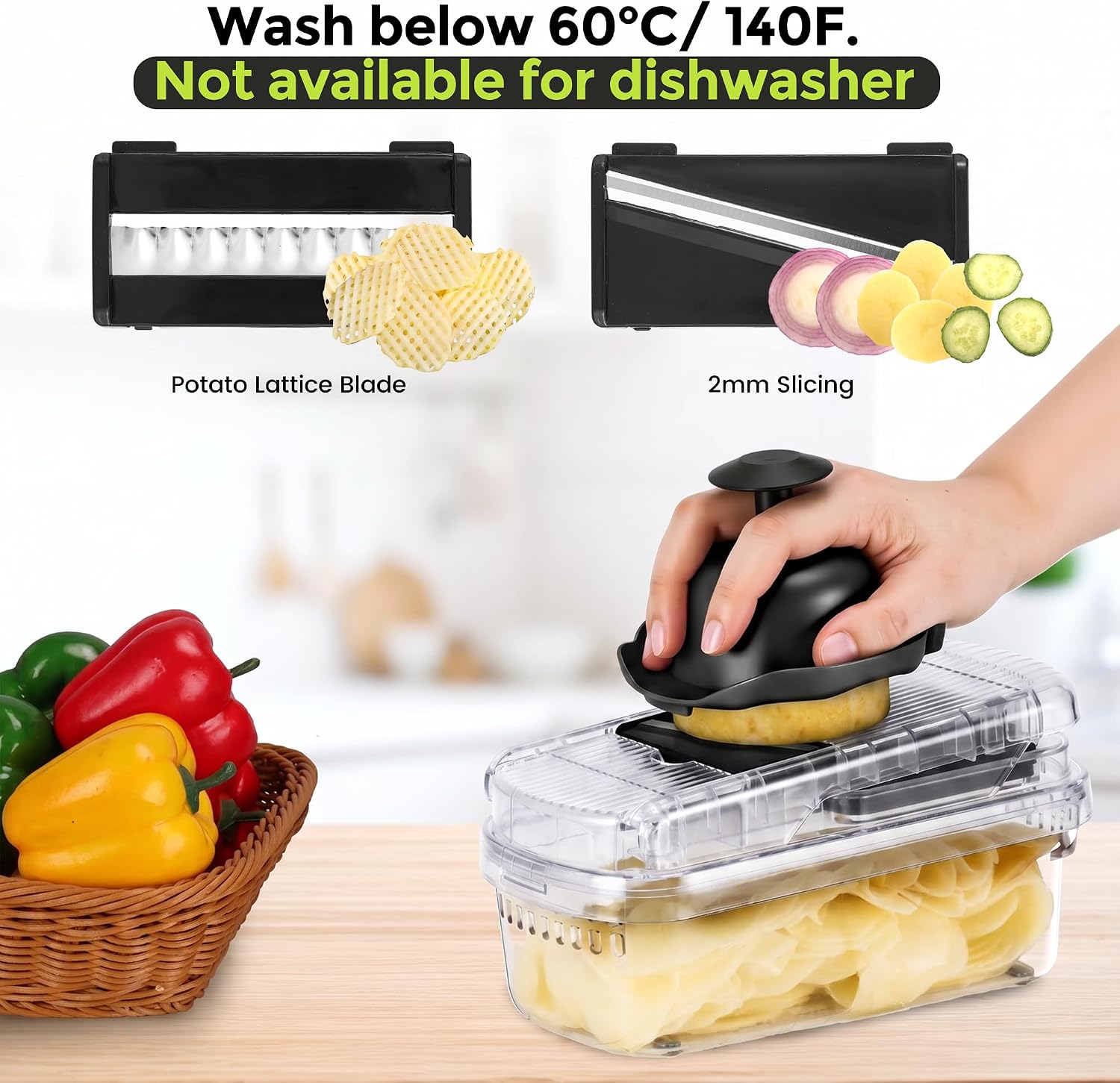 Yusshn Vegetable Chopper, 12-in-1 Food Veggie Chopper Cutter with Container image 5