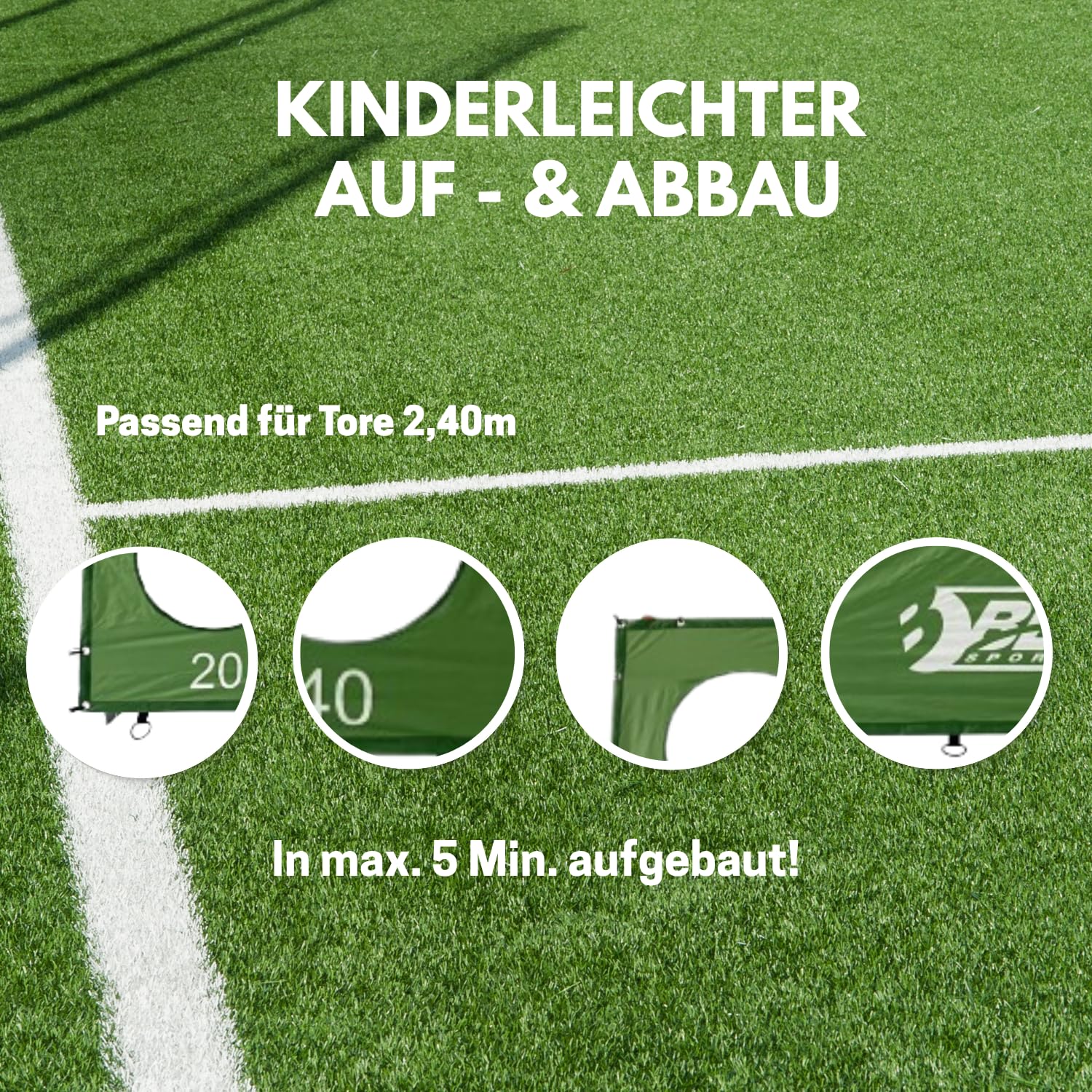 Best Sporting Torwand mit 5 Schusslöchern I 213 x 152 cm I Passend für Fußballtore mit 240 x 170 cm I Fußball-Trainingswand I Torwand in Grün