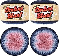 Vista 23 de JubileeYarn Hilo Ombré Blast - 220g/pastel Algodón Peso Bebé - Cripta de Hielo - 1 Pastel