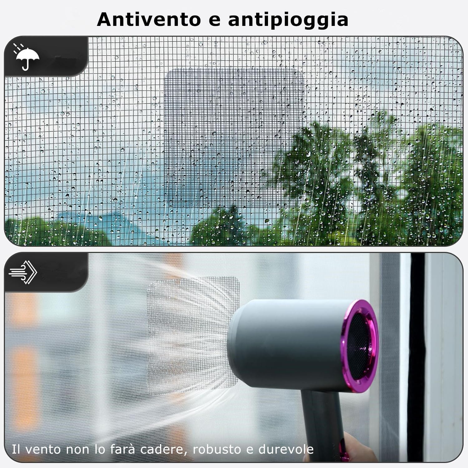 Secopad Kit di riparazione per finestre e porte a rete, 3 misure, 14 fogli, colore grigio/nero, nastro adesivo in fibra di vetro resistente