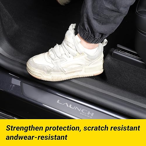 Miniatura 4 de 2025 2026 Model Y Juniper Protector de umbral de puerta, 4 unidades, TPE antiarañazos, protección de entrada de puerta delantera y trasera para