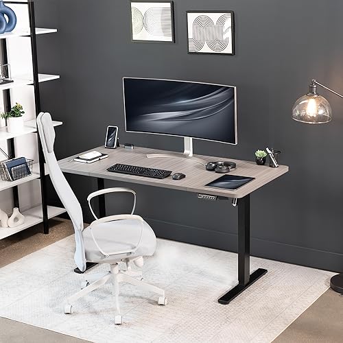 Vista 37 de VIVO DESK-TOP60-30W - Mesa universal de 60 x 30 pulgadas para marcos de escritorio estándar y sentados a pie, altura ajustable, escritorio blanco
