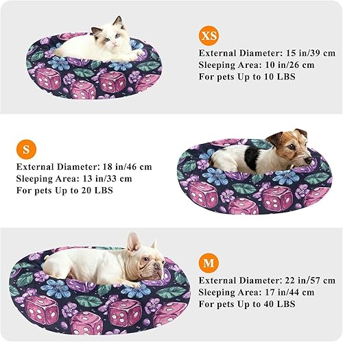 Miniatura 6 de Wudan Pet Cat Bed Anxiety Relief Fluffy Dog Pillow Bed for Medium Size Pets Sleeping S Cute Lavender Casino