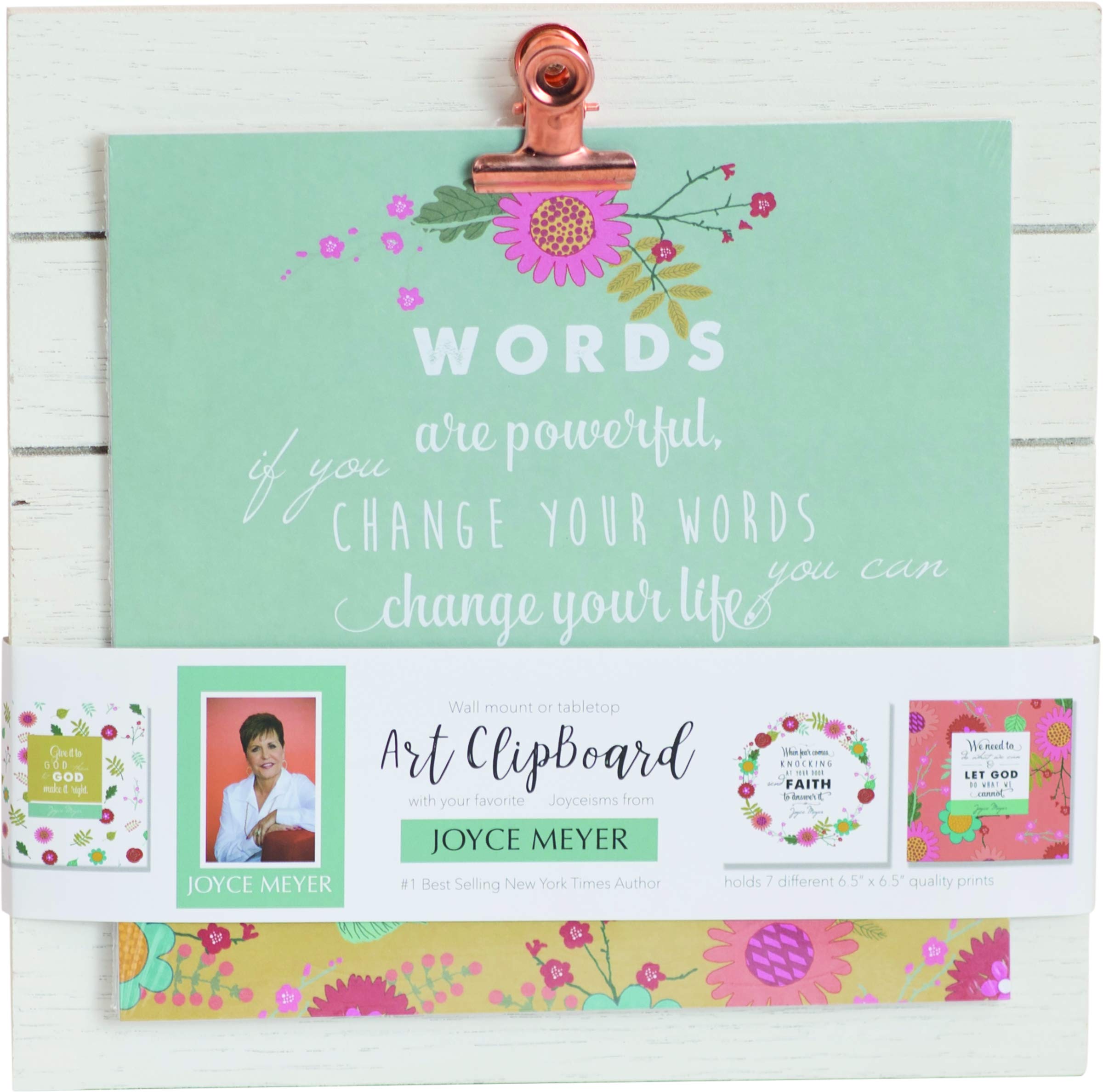 Carpentree Joyce Meyer Quote Clipboard-Green & White, Multi